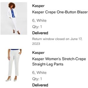 Kasper white suit and blazer